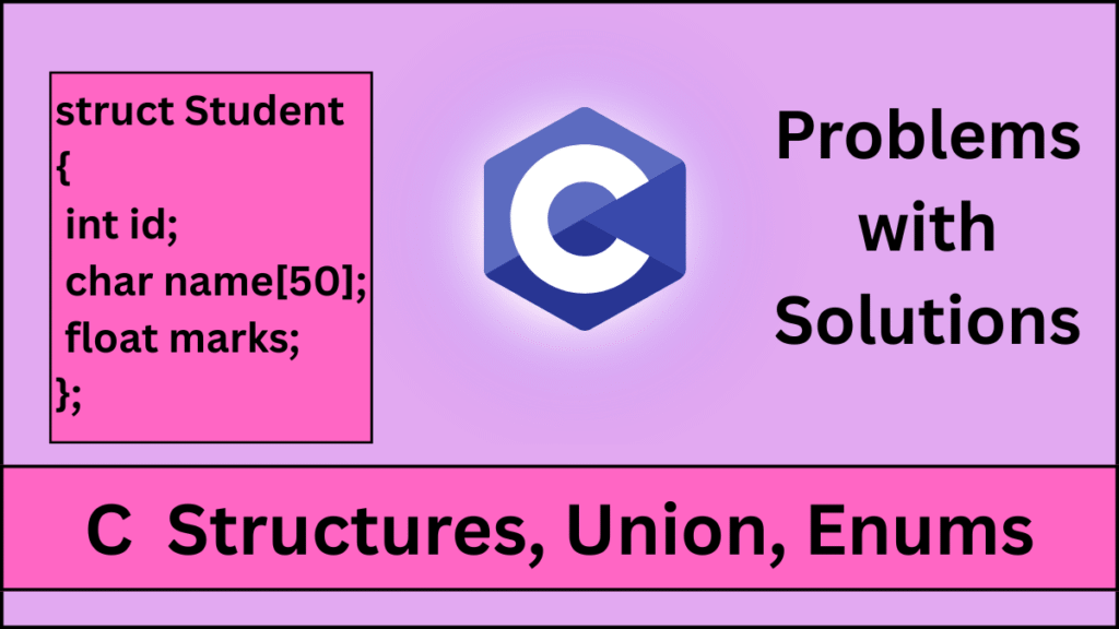 A diagram showing C Structures and Unions and Enums on a flat background.