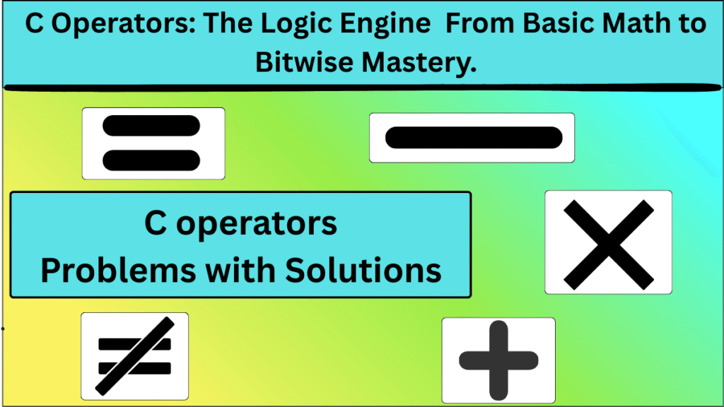 An image representing C operators and various operators problems and solutions.