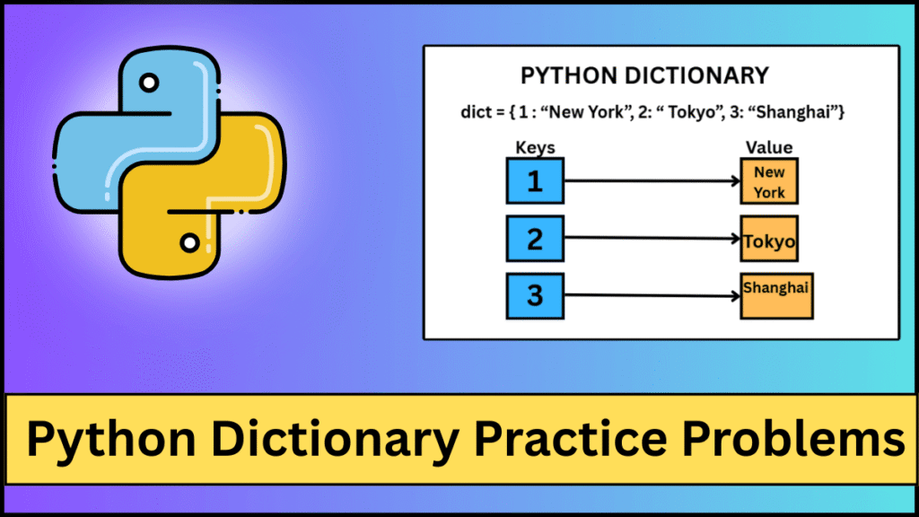 Thumbnail image featuring visual representation of a Python dictionary mapping keys to values.